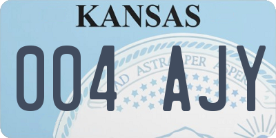 KS license plate 004AJY
