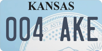 KS license plate 004AKE