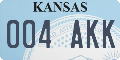 KS license plate 004AKK
