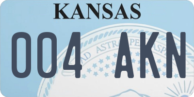 KS license plate 004AKN
