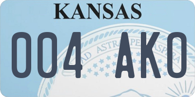 KS license plate 004AKO