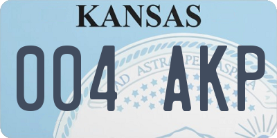 KS license plate 004AKP