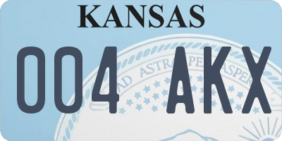 KS license plate 004AKX
