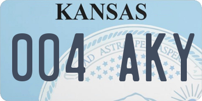 KS license plate 004AKY