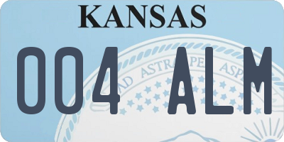 KS license plate 004ALM