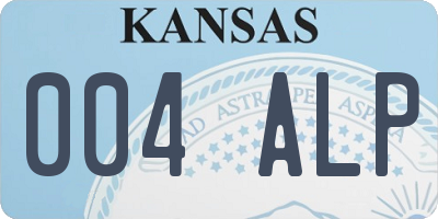 KS license plate 004ALP