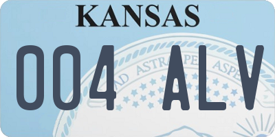 KS license plate 004ALV