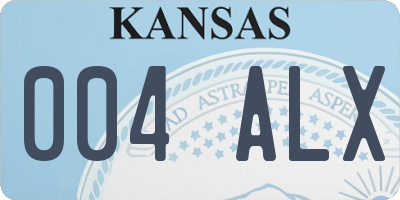 KS license plate 004ALX