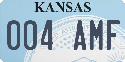 KS license plate 004AMF
