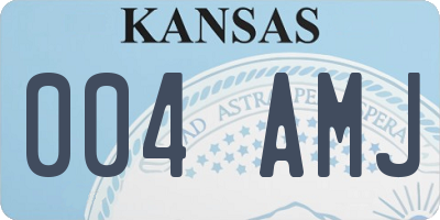 KS license plate 004AMJ