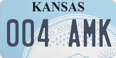 KS license plate 004AMK