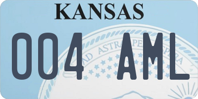 KS license plate 004AML