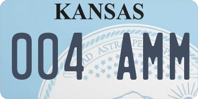 KS license plate 004AMM