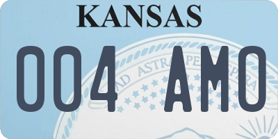 KS license plate 004AMO