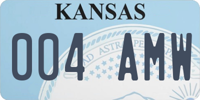 KS license plate 004AMW