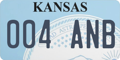 KS license plate 004ANB