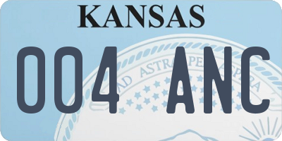 KS license plate 004ANC