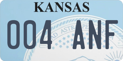 KS license plate 004ANF