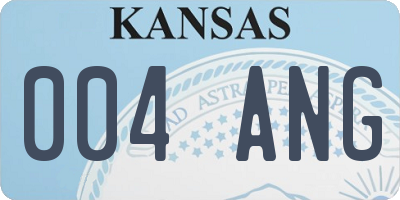 KS license plate 004ANG