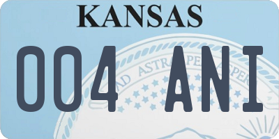 KS license plate 004ANI