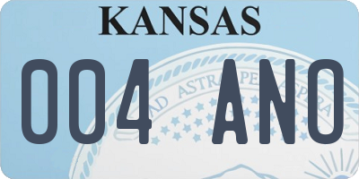 KS license plate 004ANO