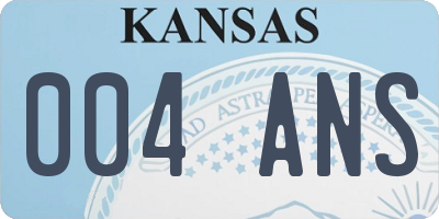 KS license plate 004ANS