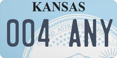 KS license plate 004ANY