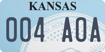KS license plate 004AOA