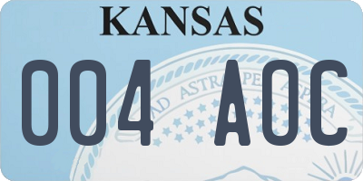 KS license plate 004AOC