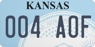 KS license plate 004AOF