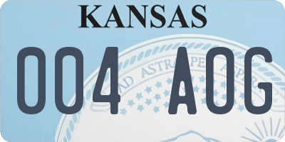 KS license plate 004AOG