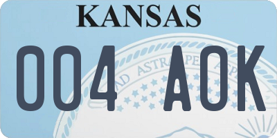 KS license plate 004AOK