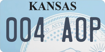 KS license plate 004AOP