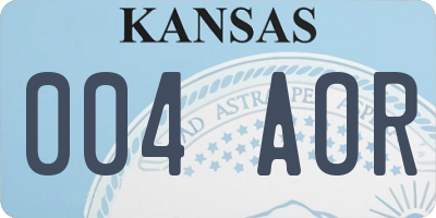 KS license plate 004AOR