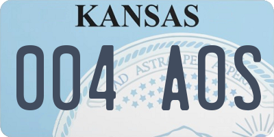 KS license plate 004AOS