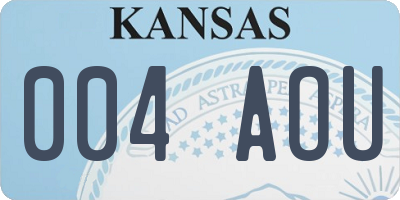 KS license plate 004AOU