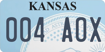 KS license plate 004AOX