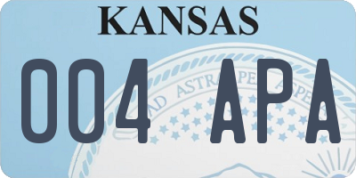KS license plate 004APA