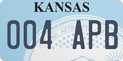 KS license plate 004APB