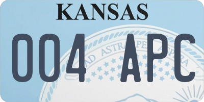 KS license plate 004APC