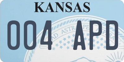 KS license plate 004APD