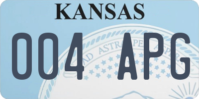 KS license plate 004APG