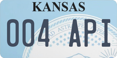 KS license plate 004API