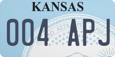 KS license plate 004APJ