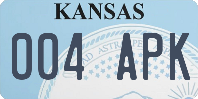 KS license plate 004APK