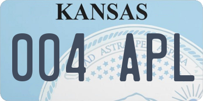 KS license plate 004APL