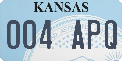 KS license plate 004APQ