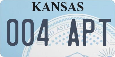 KS license plate 004APT