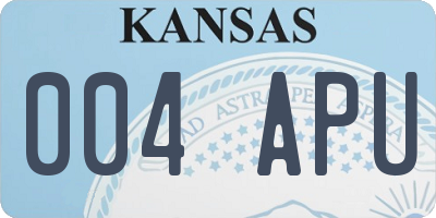 KS license plate 004APU