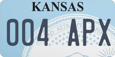 KS license plate 004APX